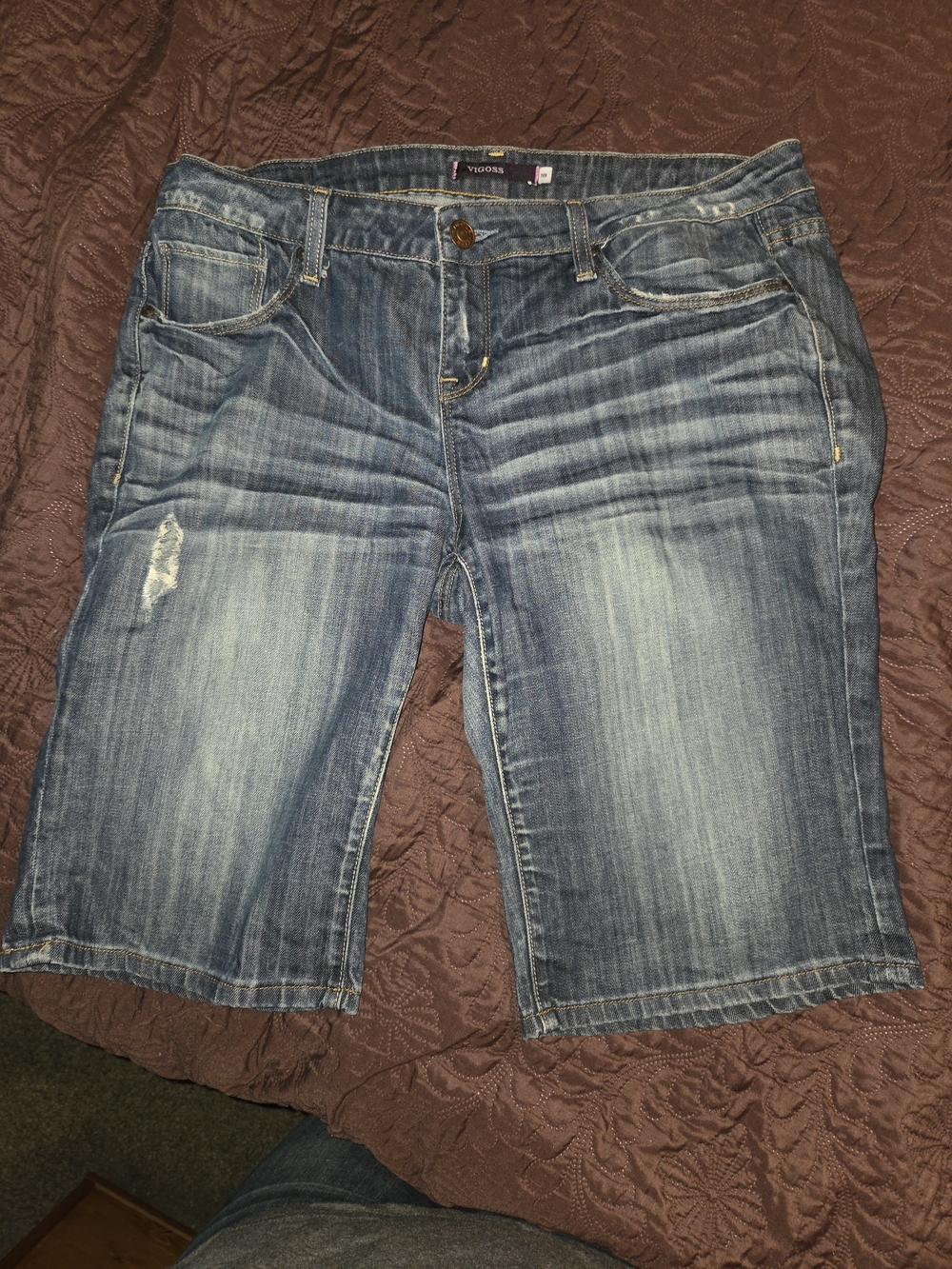 Vigoss Women's Blue Denim Bermuda Shorts